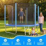 MERSCO 8FT Blue Trampoline with High-Density PVC Spring Cover