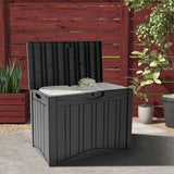 CIRUI 45 Gallon Double-Wall Resin Deck Box - Lockable Waterproof Outdoor Storage Box, 515lbs Capacity & Doubles as Seating for Patio Furniture - Garden Tools, Pool Accessories (Black)