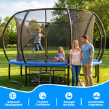MERSCO 12FT Blue Pumpkin Trampoline - Heavy Duty Backyard Family Bouncer