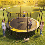 MERSCO 14FT Heavy Duty Outdoor Trampoline with Anti-Collision Curved Poles and Ladder