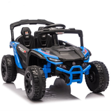 Cirui 24V Ride on Car UTV with Remote Control,2WD Ride on Toys Electric Car for Kids with High Chassis,Kid Toys UTV Cars with Anti-Collision Bar for Chliden Christmas & Birthday Gift,Blue
