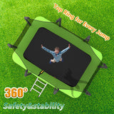 Outdoor Rectangular Trampoline 6FT x 9FT,Recreational Trampolines with Enclosure Net and Ladder