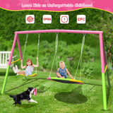 Mersco Swing Set for Backyard with Stand, Swing Heavy Duty 440lbs Metal Outdoor Swing Stand, Contain 1 Saucer 32" & 1 Belt Seat 26.2" for Playground, Backyard Playset,Pink 4.2 stars out of 20 reviews (4.2)| 20 ratings