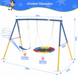 MERSCO Backyard Heavy Duty Frame Metal Swing Set For Kids