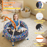 MERSCO 28" Deep Blue Printed Toddler Trampoline with Padded Safety Handle