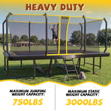 Mersco 12x18 FT Large Rectangle Trampoline for Kids and Adults,Big Outdoor Trampoline with Safety Enclosure Net,Fitness trampoline with Ladder for Backyard,Boys and Girls Birthday Gift,Black