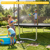 MERSCO 15FT Heavy Duty Outdoor Trampoline with Enclosure Net - Black Green