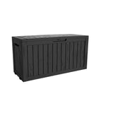 Cirui 72 Gallon Outdoor Storage Box with Lockable Lid, Waterproof & UV Resistant Patio Plastic Deck Box with Side Handles, Home Storage Box for Patio, Cushions,Toys, Black