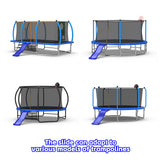 Mersco Trampoline Slide Universal Plastic Trampolines Slide for 8-16FT Trampoline,53.5'' * 15.7'' Outdoor Slide for Trampoline with Bottom bracket,Safe Trampoline Ladder Accessories for Kids 3+,Blue