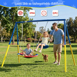 MERSCO Backyard Heavy Duty Frame Metal Swing Set For Kids
