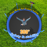Mersco 14FT Trampoline with Enclosure Net,Swing Set, Outdoor Trampoline with Basketball Hoop for Kid,1320 LBS Trampoline with Swing Set for Backyard,Birthday & Holiday Gifts for Kids,Blue