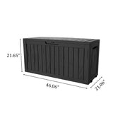 Cirui 72 Gallon Outdoor Storage Box with Lockable Lid, Waterproof & UV Resistant Patio Plastic Deck Box with Side Handles, Home Storage Box for Patio, Cushions,Toys, Black