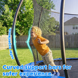 MERSCO 10FT Blue Pumpkin Outdoor Trampoline for Family with Safety Net