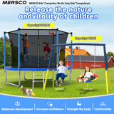 Mersco 10FT Heavy Duty Trampoline with Enclosure Net & Swing Set Outdoor Big Trampoline for Backyard, Kids Trampoline with Basketball Hoop, 960LBS Capacity (Blue)