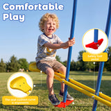 MERSCO 6-in-1 Backyard Swing Set with Slide - Blue & Yellow