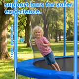 MERSCO 15FT Blue Trampoline - Ultra-Durable 6-Leg Frame with Rigid Hoop