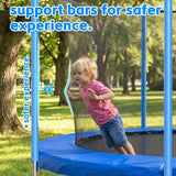 MERSCO 14FT Blue Trampoline with 6 W-Shaped Legs & Pro-Style Basketball Hoop