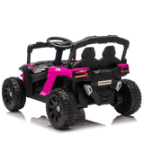Cirui 24V Ride on Car UTV with Remote Control,2WD Ride on Toys Electric Car for Kids with High Chassis,Kid Toys UTV Cars with Anti-Collision Bar for Chliden Christmas & Birthday Gift,Pink