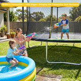 MERSCO 16FT Heavy Duty Outdoor Trampoline with Enclosure Net - Black Green