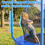 MERSCO 10FT Blue Super Series Trampoline - Anti-Collision Curved Pole Design