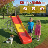 MERSCO Kids Plastic Slide with Ladder,Indoor Outdoor Playground Freestanding Playset Slide,Backyard Playset Trampoline Swing Slide for Boys and Girls Birthday,Children's Day gifts