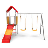 MERSCO Heavy-Duty Outdoor Swing Set & Playset with Slide