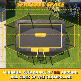 MERSCO 9x15 FT Heavy-Duty Rectangle Trampoline Park