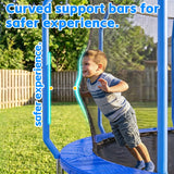 MERSCO 8FT Blue Junior Trampoline - Compact Design with Basketball Hoop