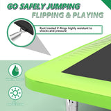 Outdoor Rectangular Trampoline 6FT x 9FT,Recreational Trampolines with Enclosure Net and Ladder