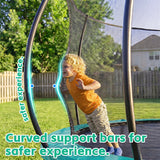 MERSCO 10FT Green Pumpkin Outdoor Trampoline with Built-in Basketball Hoop