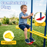 MERSCO 5-in-1 Backyard Swing Set with Slide - Blue & Yellow