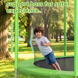 MERSCO 16FT Green Trampoline - Massive Rebounder with Rigid Basketball Hoop
