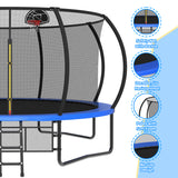 MERSCO 14FT Blue Pumpkin Trampoline - Reinforced Frame for Family Safety