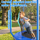 MERSCO 12FT Blue Super Series Trampoline - Safety Curved Pole Design