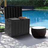 CIRUI 45 Gallon Double-Wall Resin Deck Box - Lockable Waterproof Outdoor Storage Box, 515lbs Capacity & Doubles as Seating for Patio Furniture - Garden Tools, Pool Accessories (Black)