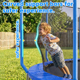 MERSCO 14FT Blue Super Series Trampoline - Safety Curved Pole Design