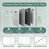 Netrum Twin over Twin Bunk Beds,Twin Bunk beds with Ladder & Guardrail,Metal Bunk Beds Frame with Bottom Storage Space for Adults Bedroom,Dorm,Guest Room,White