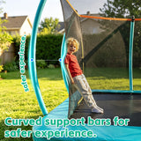 MERSCO 10x16FT Green Premium Rectangle Trampoline with Basketball Hoop