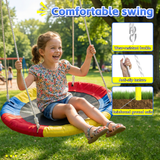 MERSCO Heavy Duty Saucer Swing Set with 440lbs Capacity Metal Stand