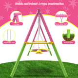 Mersco Swing Set for Backyard with Stand, Swing Heavy Duty 440lbs Metal Outdoor Swing Stand, Contain 1 Saucer 32" & 1 Belt Seat 26.2" for Playground, Backyard Playset,Pink 4.2 stars out of 20 reviews (4.2)| 20 ratings