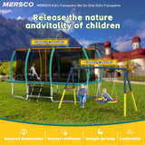 Mersco 10x16FT 4-in-1 Trampoline with Swing Set & Enclosure Net, 1800LBS Capacity Recreational Trampoline, Outdoor Kids/Adults Trampoline for Backyard, Beach, Birthday Gifts (Green)
