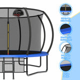 MERSCO 12FT Blue Pumpkin Trampoline - Heavy Duty Backyard Family Bouncer