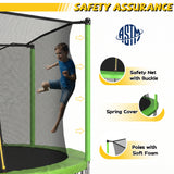 Trampolín de tablero blando verde de 14 pies para adultos y niños