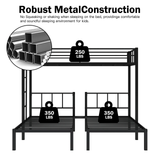 Netrum Triple Twin Bunk Beds,Twin over Twin over Twin Bunk Bed Frame with Full-Length Guardrail and Ladder,Metal 3 bunk beds for Bedroom,can Separat into 3 Twin Size Beds,Black