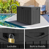 CIRUI 45 Gallon Double-Wall Resin Deck Box - Lockable Waterproof Outdoor Storage Box, 515lbs Capacity & Doubles as Seating for Patio Furniture - Garden Tools, Pool Accessories (Black)