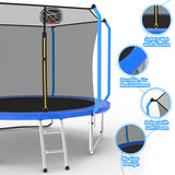 MERSCO 10FT Blue Super Series Trampoline - Anti-Collision Curved Pole Design