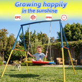 MERSCO Heavy Duty Saucer Swing Set with 440lbs Capacity Metal Stand