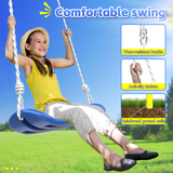 Mersco Swing Set for Backyard with Slide, Swing Heavy Duty 440lbs Metal Outdoor Swing Stand, Contain 1 Saucer 32" & 1 Belt Seat 26.2" &Slide for Playground, Backyard Playset