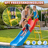 MERSCO Kids Water Slide & Freestanding Play Slide with Sprinkler Hose
