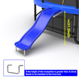 Mersco Trampoline Slide Universal Plastic Trampolines Slide for 8-16FT Trampoline,53.5'' * 15.7'' Outdoor Slide for Trampoline with Bottom bracket,Safe Trampoline Ladder Accessories for Kids 3+,Blue